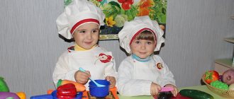 Kids play chefs