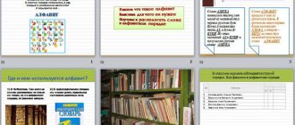 presentation on the Russian language for primary school on the topic Alphabet