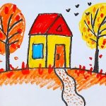 простой осенний рисунок в детский сад
