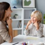 Interaction between a speech therapist and educators
